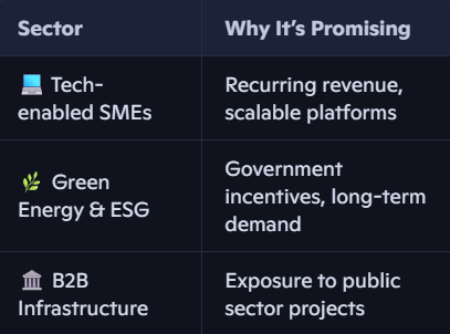 Screenshot 2025-07-01 153512 SME IPOs fail to impress lately, but this chart points to sectors still full of promise — like steady tech startups, green energy getting government support, and public-focused infrastructure projects.