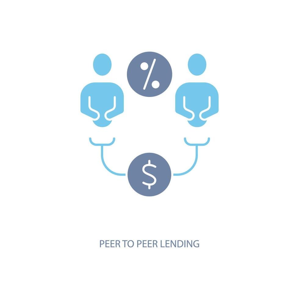 peer-to-peer-lending-concept-line-icon-simple-element-illustration-peer-to-peer-lending-concept-outline-symbol-design-free-vector Line icon depicting P2P lending with people and currency symbols