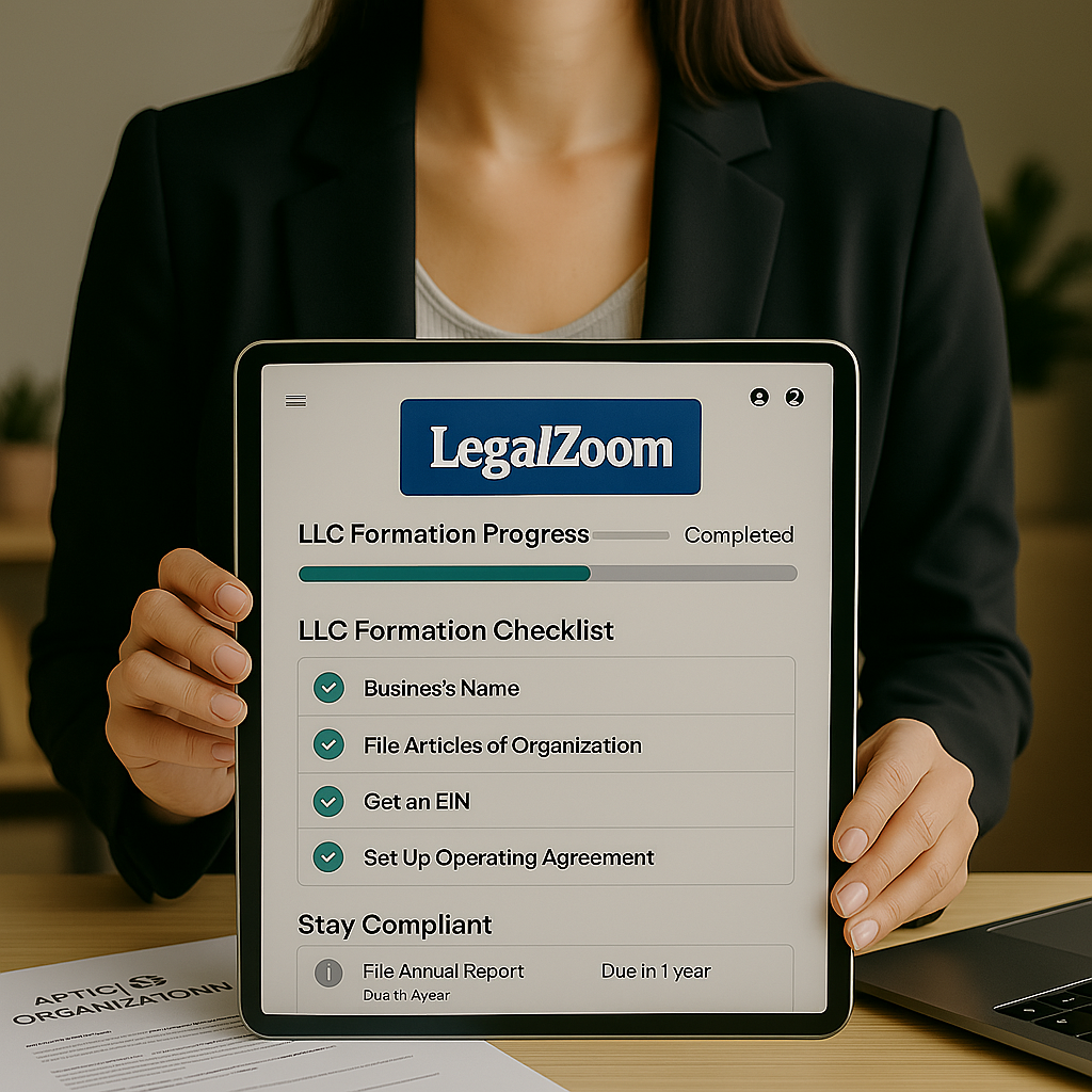 LegalZoom legal tools for entrepreneurs creating an LLC